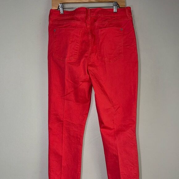 JustFab Coral Pink Skinny Jeans with Tapered Leg 32 - Picture 7 of 12